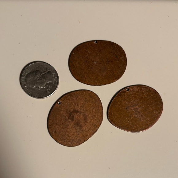 Copper Hammered Initial Charms for Jewelry or Key Chains J F G - Picture 2 of 3